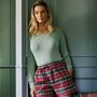 Women's 'Gaia' Tartan Brushed Cotton Sleep Shorts, thumbnail 1 of 2