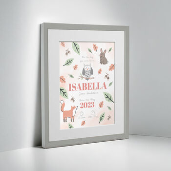 Personalised On The Day You Were Born Woodland Framed Print, 4 of 10