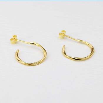 Sterling Silver Mobius Hoop Stud Earrings, 7 of 12