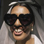 Black Chunky Oversized Heart Sunglasses, thumbnail 1 of 7