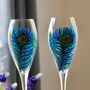 Peacock Feather Champagne Flute, thumbnail 2 of 5