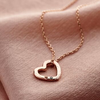 Personalised Confetti Birthstone Mini Heart Necklace, 5 of 11