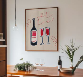 What Time Wine Wall Art Print Kitchen Disco, 7 of 11