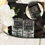 Pair Of Married Names Wedding Keepsake Shot Glasses, thumbnail 1 of 5