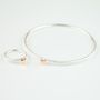 Devotion Silver Bangle With Rose Gold Plated Heart, thumbnail 6 of 7