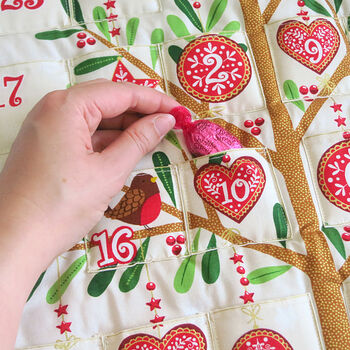 Luxury Quilted Christmas Tree Fabric Advent Calendar, 5 of 7