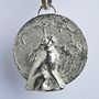 Hare Staring At The Moon Pewter Keyring, Hare Gifts, thumbnail 5 of 8