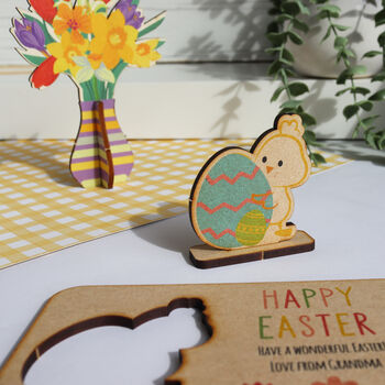 Pop Out Wooden Easter Chick Card, 2 of 8