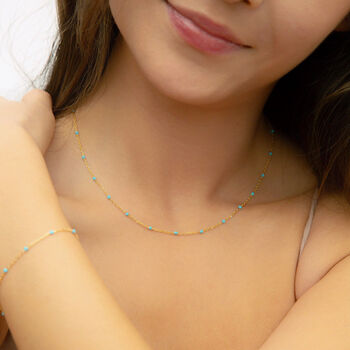 Celestial Blue Satellite Necklace, 4 of 7