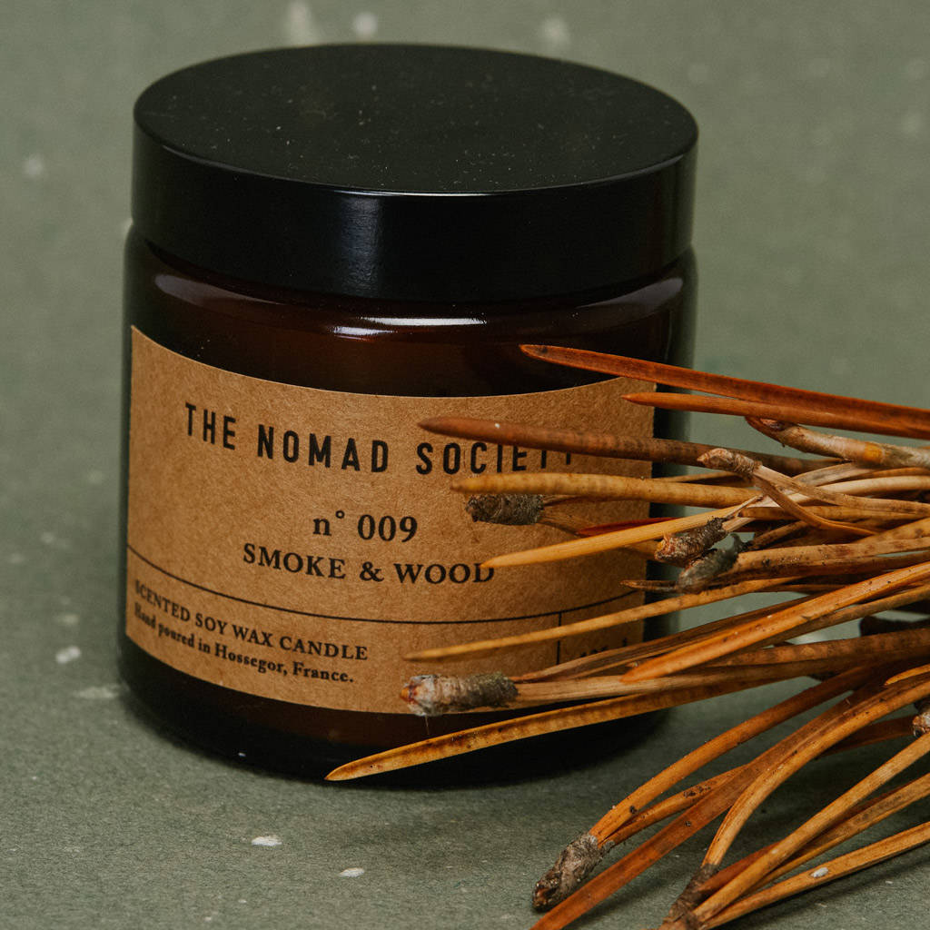 Smoke And Wood Scented Soy Candle, 1 of 3