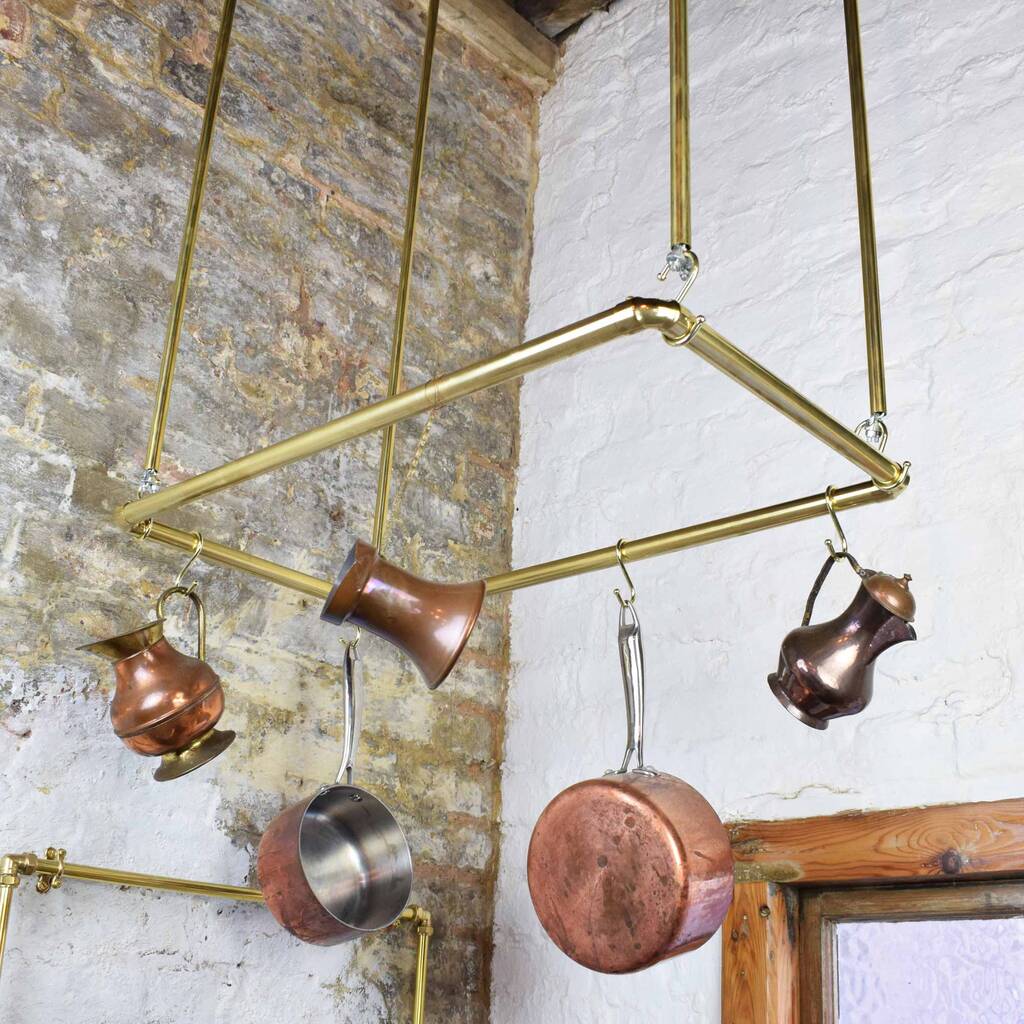 Brass Ceiling Pot And Pan Rack, 1 of 7