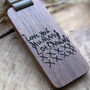 Personalised Walnut Wood Keyring Handwritten Message, thumbnail 2 of 3