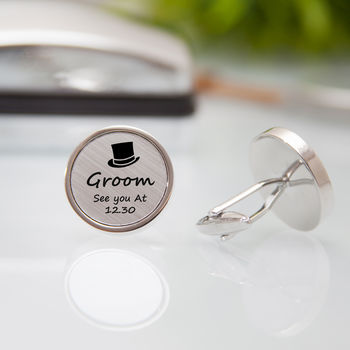 Personalised Groom Cufflink Set With Presentation Box, 3 of 4