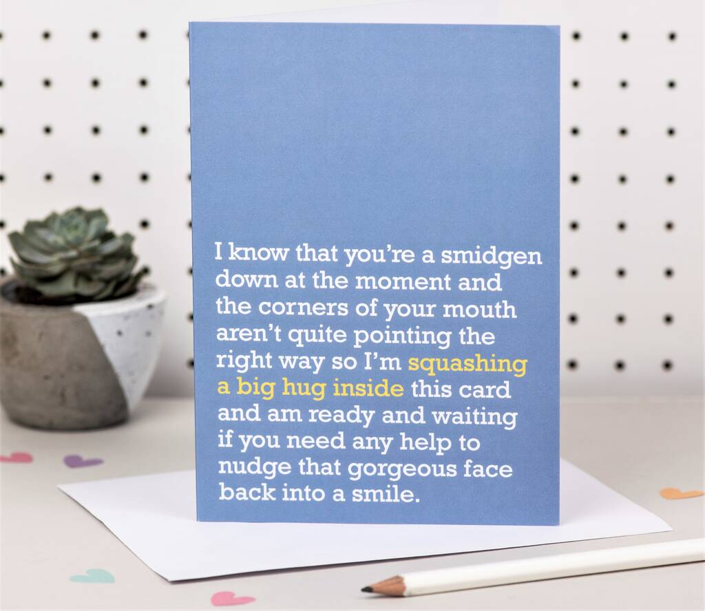 Squashing A Big Hug Inside : Support Card For Friend, 1 of 2