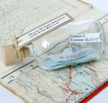 Personalised Handmade Paper Boat In A Bottle, 7 of 11