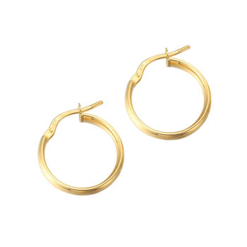9ct Solid Gold Curved Creole Hoop Earrings, 3 of 4