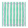Pale Pink And Mint Green Striped Cotton Napkins X Four, thumbnail 2 of 4