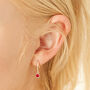 Gold Birthstone Huggie Hoop Earrings, thumbnail 1 of 12