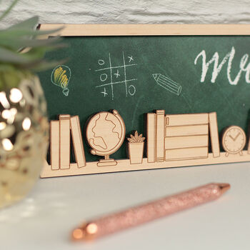 Personalised Teacher 3D Wood And Acrylic Classroom Sign, 2 of 3