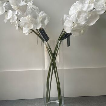 Artificial White Glitter Fabric Orchid Stem, 7 of 8