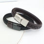Mens Leather Strap And Steel Bracelet, thumbnail 1 of 4
