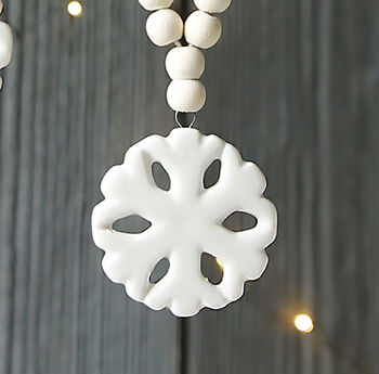 Ceramic Snowflake Hanging Decoration, 2 of 2