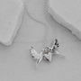 Lovey Dovey Two Doves And Heart Necklace, thumbnail 2 of 3