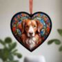 Nova Scotia Duck Tolling Retriever Stained Glass Effect Heart Suncatcher, thumbnail 3 of 5