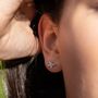 Sterling Silver Blue Opal Butterfly Stud Earrings, thumbnail 3 of 7