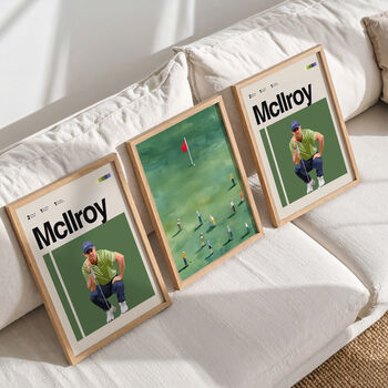 Set Of Three Golf Posters – Mcllroy, Scheffler And Mini Golfers, 5 of 9