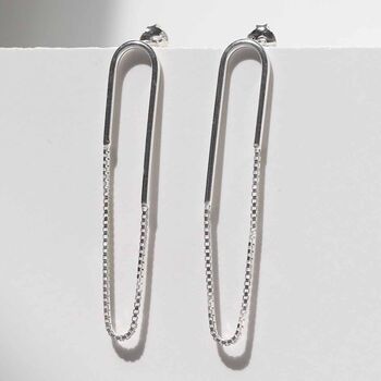 Sterling Silver Arch Chain Studs, 2 of 5