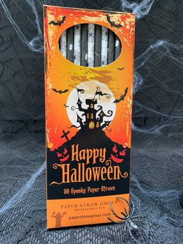 Halloween Paper Straws 38 X Spiders And Webs Straws, 6 of 6