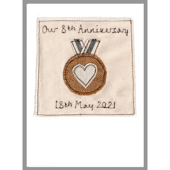 Personalised Bronze Medal 8th Or 19th Anniversary Card, 7 of 12