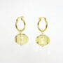 Mona Glass Bead Gold Plated Silver Hoop Earrings, thumbnail 5 of 5