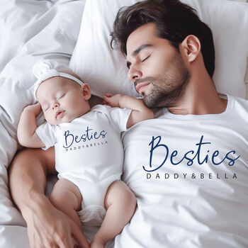 Bestie Matching Baby Or T Shirt Set, 2 of 3