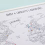 Detailed Personalised World Travel Pinboard Map, thumbnail 9 of 12