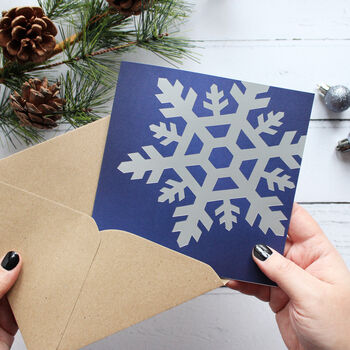 Silver Foil Christmas Card Pack Of Six, 7 of 7