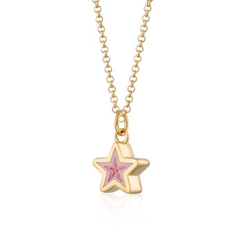 Geometric Pink Star Charm Necklace, 8 of 11