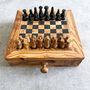 Personalised Olive Wood Full Chess Board Set, thumbnail 2 of 7