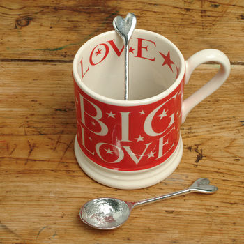 Heart Pewter Tea Spoon Tin Anniversary Gift, 3 of 9