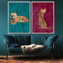 Custom Personalised Set Three Big Cats Tiger Art Prints, thumbnail 4 of 8