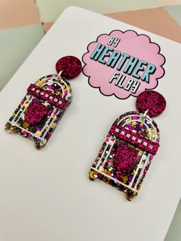 Jukebox Glitter Resin Earrings, 2 of 4