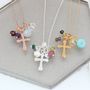 Personalised Cross Necklace With Birthstones, thumbnail 7 of 12