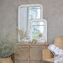 Distressed Antique Cream Wooden Wall Mirror, thumbnail 1 of 3