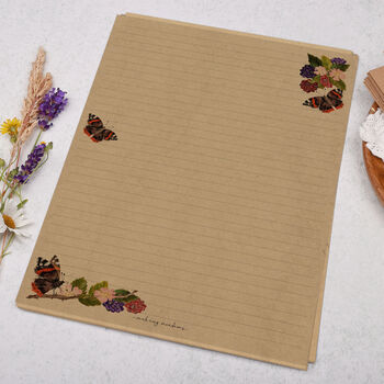 A4 Kraft Letter Writing Paper With Butterflies, 3 of 4