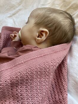 Pink Cellular Baby Blanket | Organic Cotton, 5 of 10