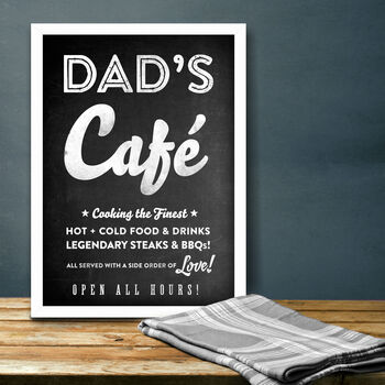 Mum's Or Dad's Kitchen 'Café' Chalkboard Print, 2 of 4