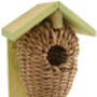 Wooden Wren Bird House Box Seagrass Hanging Nest Box, thumbnail 5 of 7