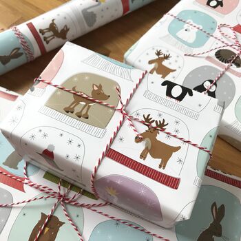 Snowglobe Animals Christmas Wrapping Paper, 2 of 12