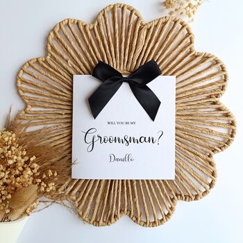 Groomsman Proposal Card, Handmade Bow Proposal Card, Classy Wedding Proposal Card, 2 of 5